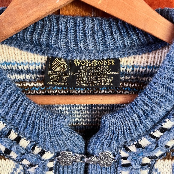 VINTAGE NORDSTRIKK WOOL CARDIGAN SWEATER - Picture 2 of 10